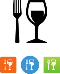 Wall Mural - Food and Wine Icon - Illustration