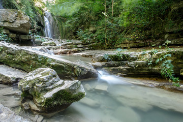 Wall Mural - Erfelek waterfall in Sinop,Turkey.Long Exposure Photography style.