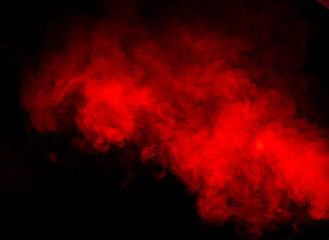 Wall Mural - Red smoke on black