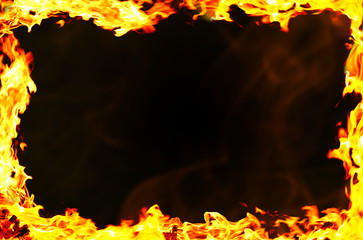 Poster - Frame of fire on black background