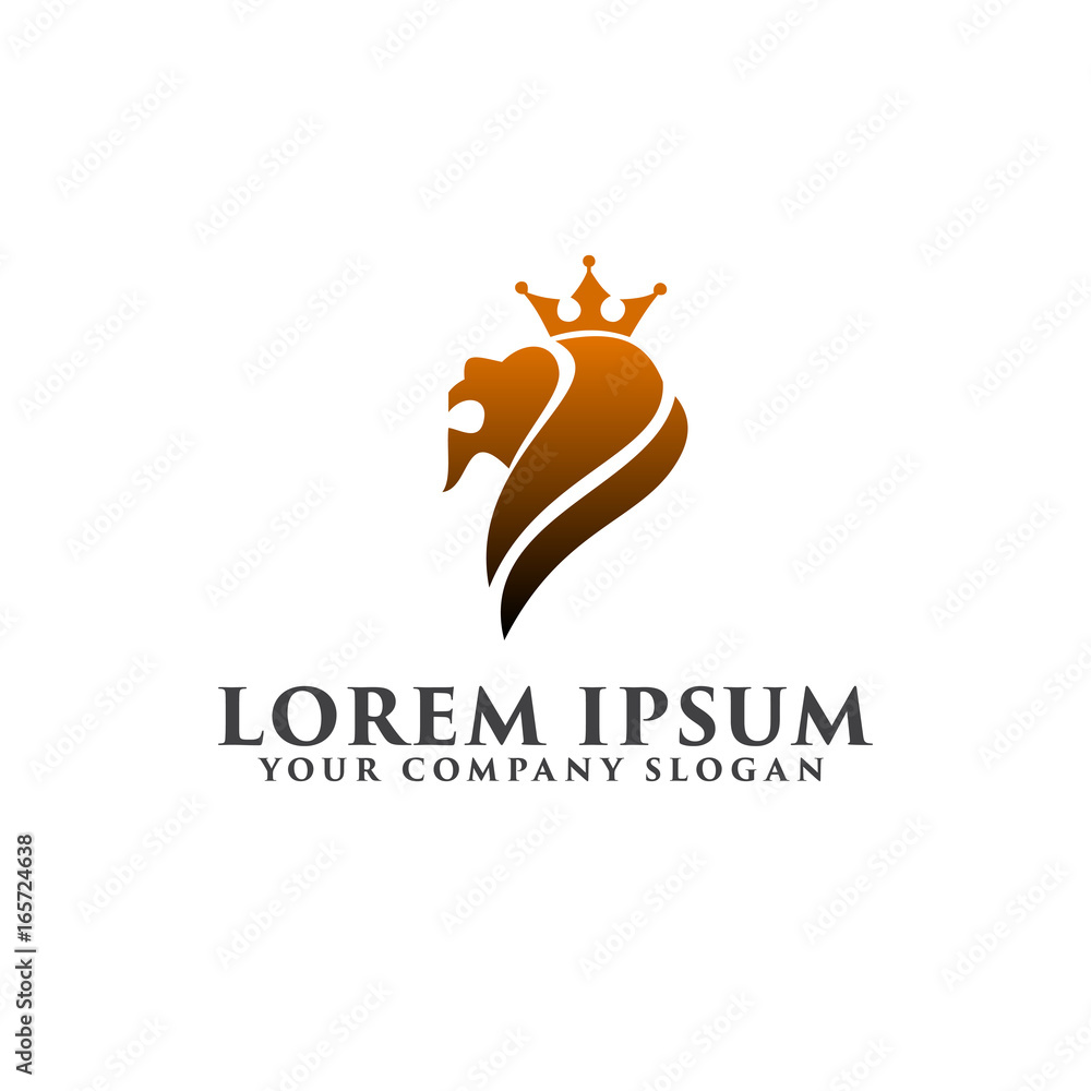 Lion head luxury logo design concept template Stock Vector | Adobe Stock