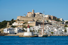 Dalt Vila Of Ibiza Town With Cathedral And Lighthouse