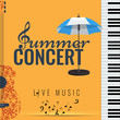 Jazz and Blues summer music consert. Poster background template.