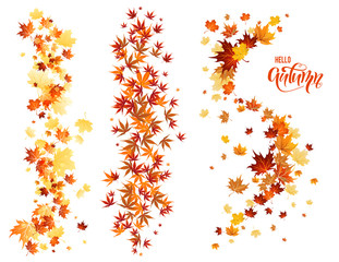 Wall Mural - leaves design set