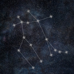 Wall Mural - gemini constellation. zodiac sign gemini constellation lines galaxy background