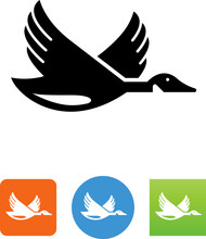 Goose Flying Icon - Illustration