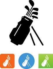 Sticker - Golf Bag Icon - Illustration