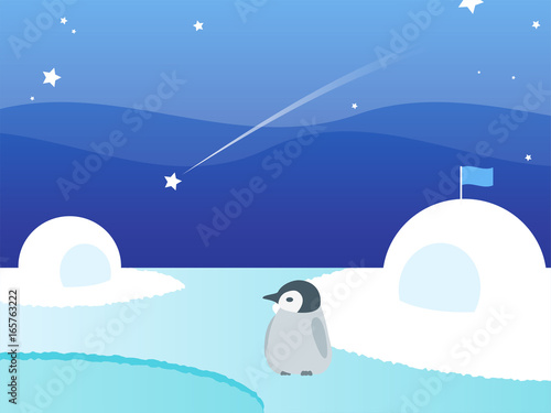 南極の赤ちゃんペンギンのベクターイラスト Stock Vector Adobe Stock