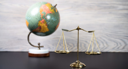 symbols for balance and power in law and court, selected focus, narrow depth of field