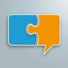 Wall Mural - colored paper speech bubble puzzle