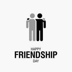 Wall Mural - Happy Friendship Day text for friends greeting card simple design