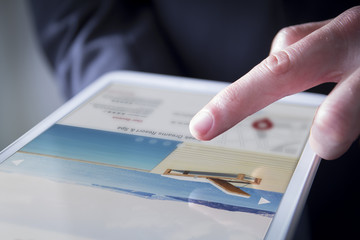 Wall Mural - finger touches digital tablet