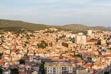 Sibenik old town view from St. Michael  fortress: SIBENIK CROATIA,May 29,2017