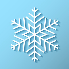 Wall Mural - snowflake icon with shadow, snowflake vector