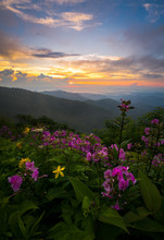 Moody Sunset In The Blue Ridge Mountains Of North Carolina