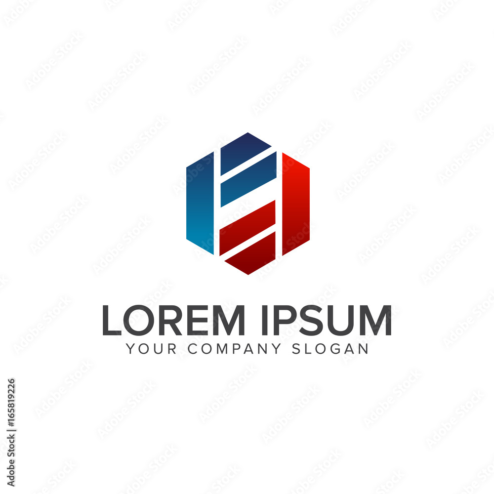 Letter F hexagon logo design concept template Stock Vector | Adobe Stock
