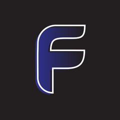 letter f logo blue hard