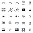 © Артём Ковязин - Sushi Roll Japanese Food Chopsticks Minimal Line Icon Set Collection