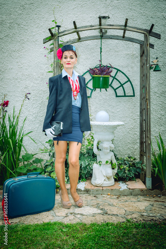 Pinup Hotesse De L Air Prete Pour Le Depart Stock Photo Adobe Stock Pinup Hotesse De L Air Prete Pour Le Depart Stock Photo Adobe Stock