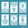 Abstract brush circles - set of six hand drawn book cover templates