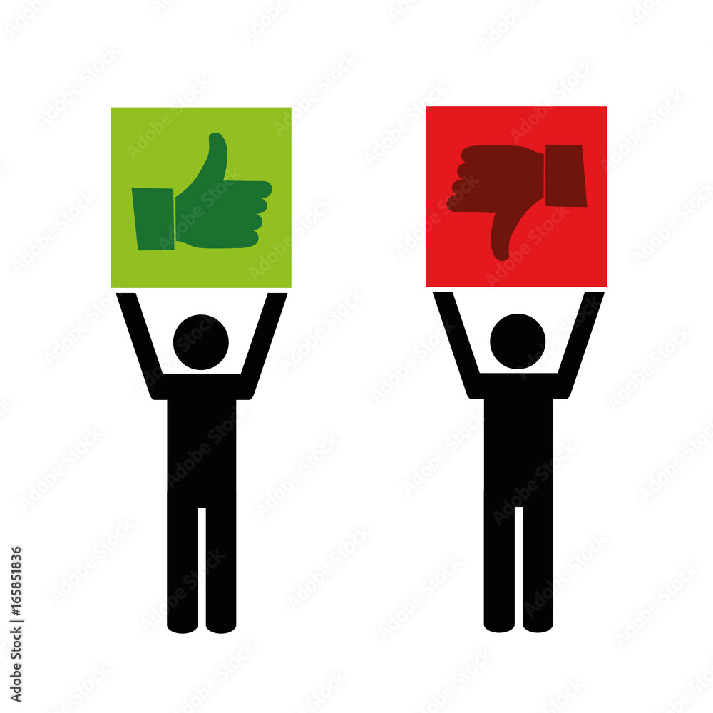 positive und negative bewertung piktogramm Stock Vector | Adobe Stock