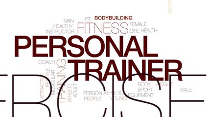 Sticker - Personal trainer animated word cloud, text design animation. Kinetic typography.