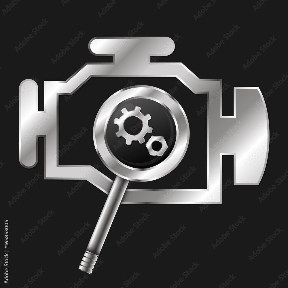 Symbol Working Engine Engine Diagnosis and Repair Symbol Stock Vector | Adobe Stock