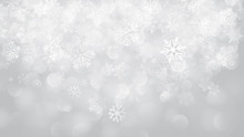 Christmas Background Of Snowflakes With Bokeh Effect