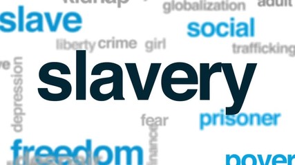 Sticker - Slavery animated word cloud, text design animation.