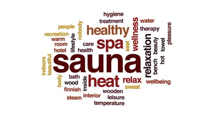 Canvas Print - Sauna animated word cloud, text design animation.