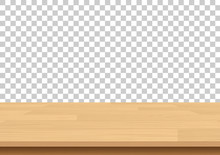 Wood Table Top On Isolated Background. Vector Illustration