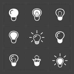 Light bulbs. Bulb icon set.