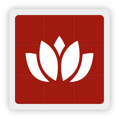 Sticker - Red Icon Schaltfläche - Lotus