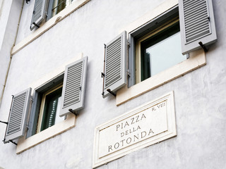 Sticker - Piazza della Rotonda street sign on wall in Rome