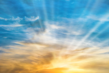 Wall Mural - beautiful dramatic sunset
