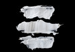 White smears on black background, foam, paint, cream