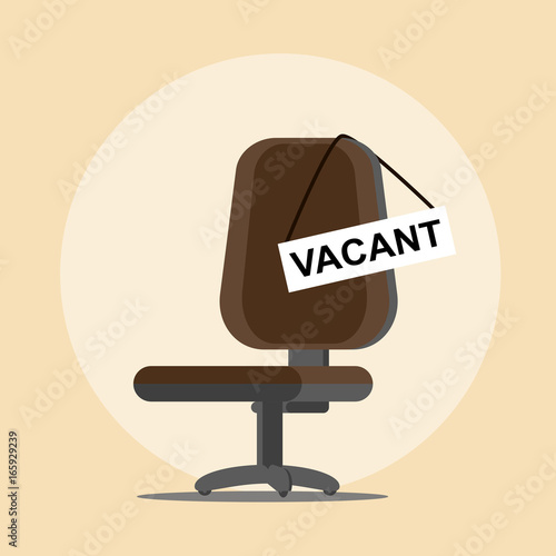 Comfortable Office Chair With A Vacancy Sign Business Hiring And