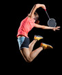 Woman badminton player (version without shuttlecock)