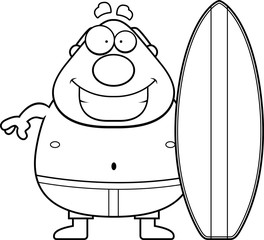 Canvas Print - Cartoon Man Surfboard