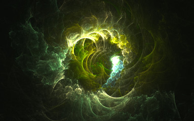 Wall Mural - 3D rendering abstract fractal light background