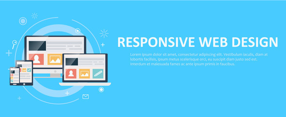 responsive web design, including laptop, desktop, tablet and mobile phone.
