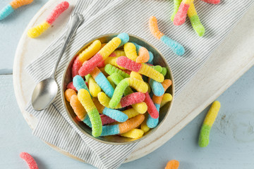 Poster - Sweet Sour Neon Gummy Worms