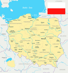  Polska - mapa i flaga ilustracja