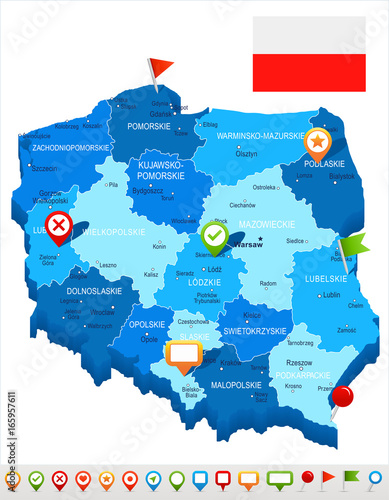 Dekoracja na wymiar  polska-mapa-i-ilustracja-flagi
