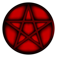 Wall Mural - Pentagram icon sign.