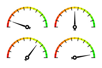 Wall Mural - Colored measuring semi-circle scales. For industrial gauges