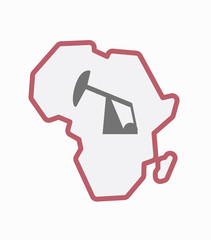 Sticker - Isolated Africa map with a horsehead pump