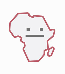 Sticker - Isolated Africa map with a emotionless text face