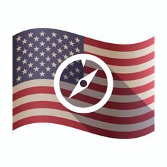 Wall Mural - Isolated  USA flag with a compass