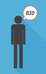 Poster - Long shadow male pictogram with  the text  BIO